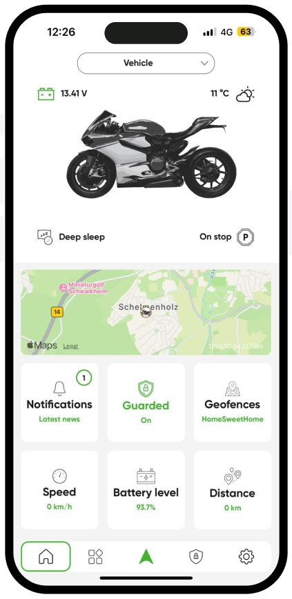 sizzapp gps app screen view